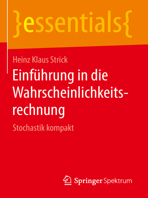 Title details for Einführung in die Wahrscheinlichkeitsrechnung by Heinz Klaus Strick - Available